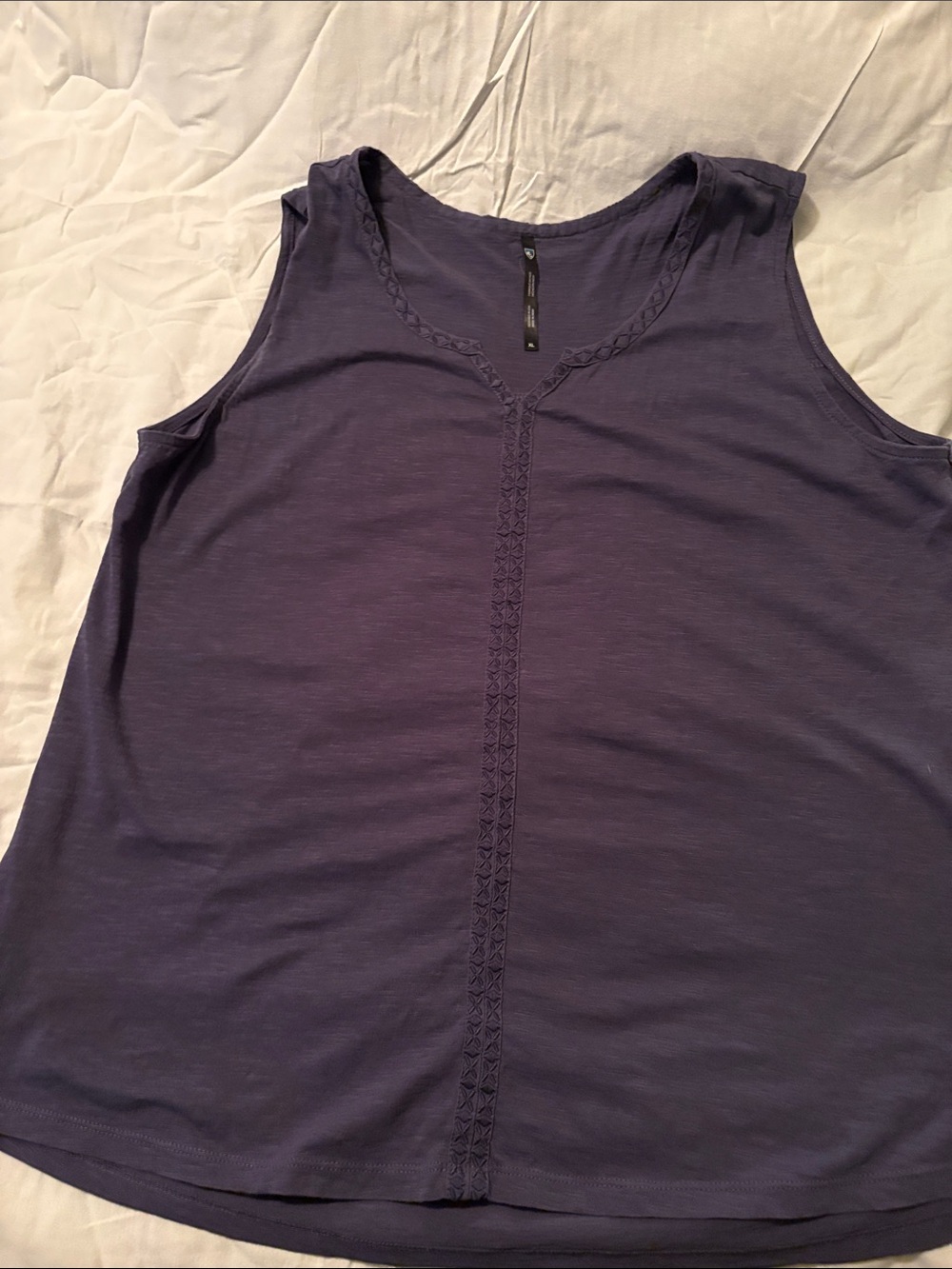 Kuhl Lightweight Blue Crochet-Trim Tank Top